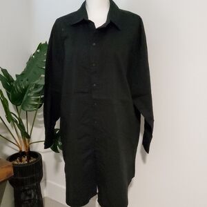 MANGO Oversized Black Button Down Shirt/Dress